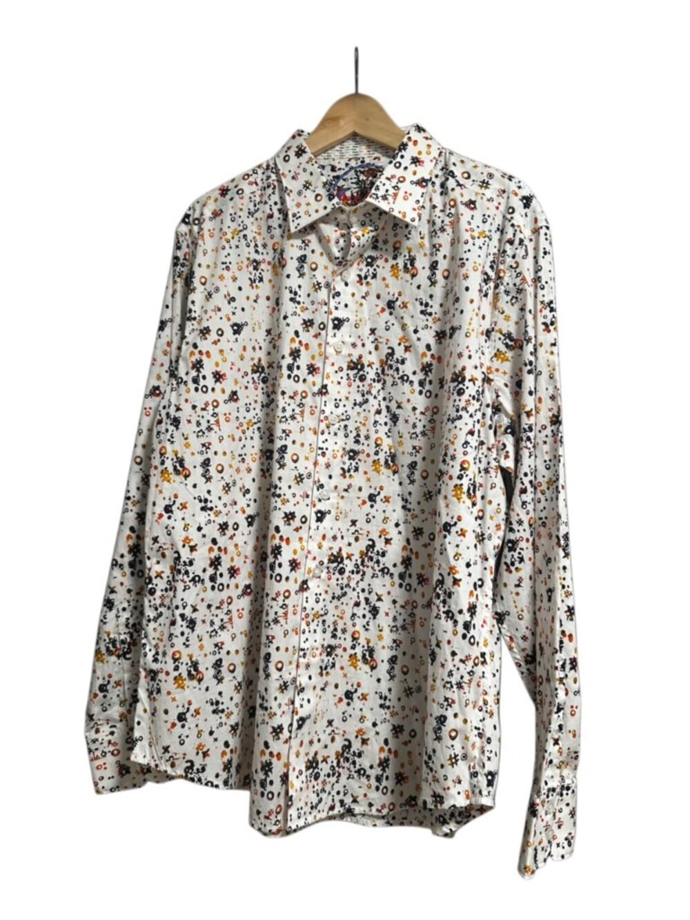 Robert Graham Men’s XXL Classic Fit White Multicolor Abstract Print Shir